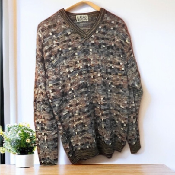 Vintage College by Marcazzani Bill Cosby Style Sz L Knitted Sweater Italy Made - Picture 3 of 10